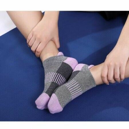 5Packs Women's Athletic Ankle Socks with Heel Tab  COLOURS MIX Size 6-8