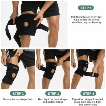 Knee Brace Open Patella Stabilizer Neoprene Knee Support for Men Women Running Basketball Meniscus Tear Arthritis Joint Pain Relief ACL