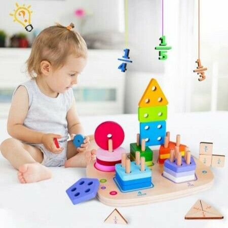 Wooden Educational Toys for 3 4 5 Year Old Boys Girls Toddler