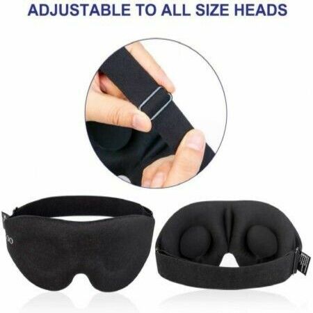 3D Contoured Sleep Eye Mask for Men and Women with Concave Molded Night Blindfold for Travel Yoga Naps