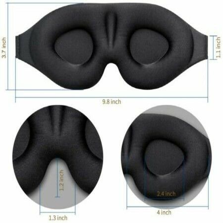 3D Contoured Sleep Eye Mask for Men and Women with Concave Molded Night Blindfold for Travel Yoga Naps