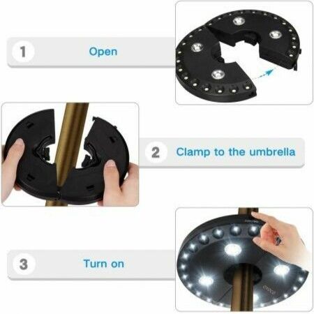 Patio Umbrella Light 3 Brightness Modes Cordless 28 LED Lights at 200 lumens-4 x AA Battery Operated,Umbrella Pole Light for Patio Umbrellas,Camping Tents or Indoor Use