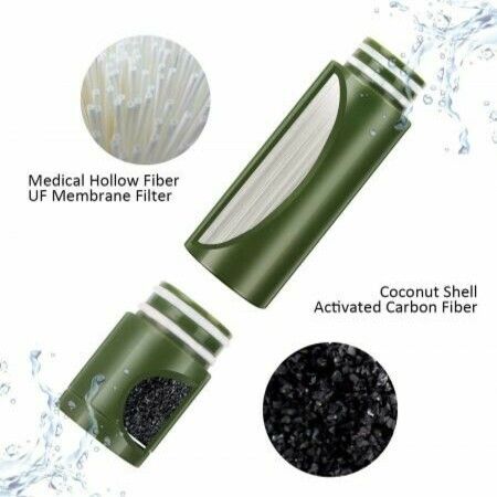 Outdoor Water Purifier Pump,3-Stage Water Filter,0.01 Micron Emergency Portable Water Filtered for Hiking,Survival Gear,Camping, Hiking, Backpacking