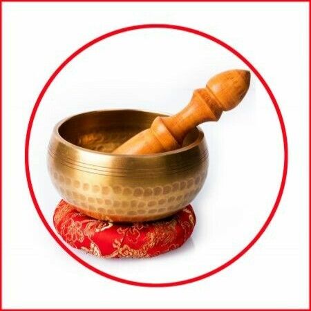 Tibetan Singing Bowl Set-Meditation Sound Bowl Handcrafted in Nepal for Healing and Mindfulness (diameter 14cm)