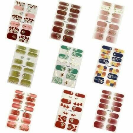 9 Sheets 5D Nail Art Stickers,Water Transfer Full Wraps Rhinestone For Acrylic Nails