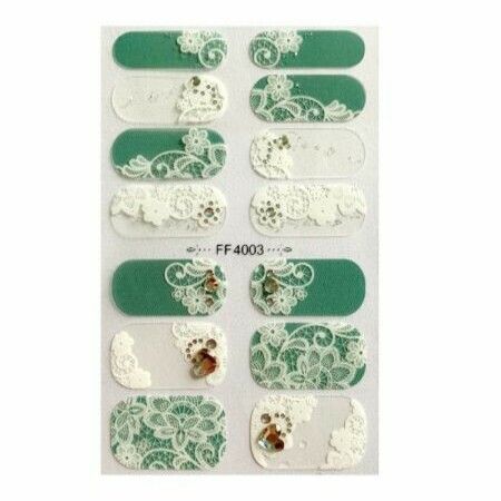 9 Sheets 5D Nail Art Stickers,Water Transfer Full Wraps Rhinestone For Acrylic Nails