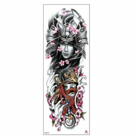 5 sheets Temporary Tattoos Black Full Arm Tattoo WATERPROOF STICKERS