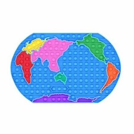 Fidget Toy World Map Push Bubble Sensory Autism Special Needs Decompression Bubble Toy