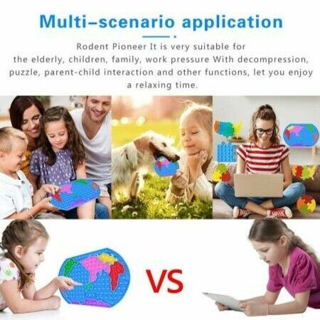 Fidget Toy World Map Push Bubble Sensory Autism Special Needs Decompression Bubble Toy