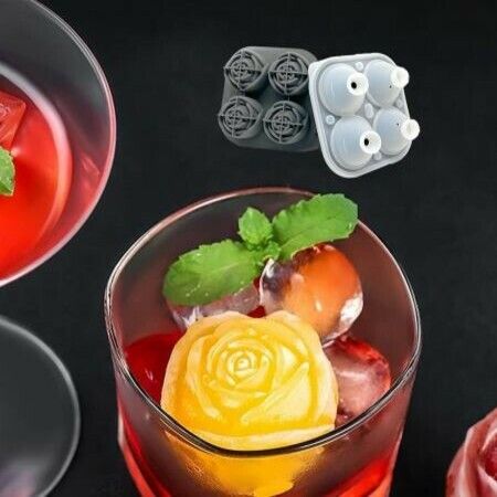 Rose Ice Cube Trays Flexible 3D Silicone Mold