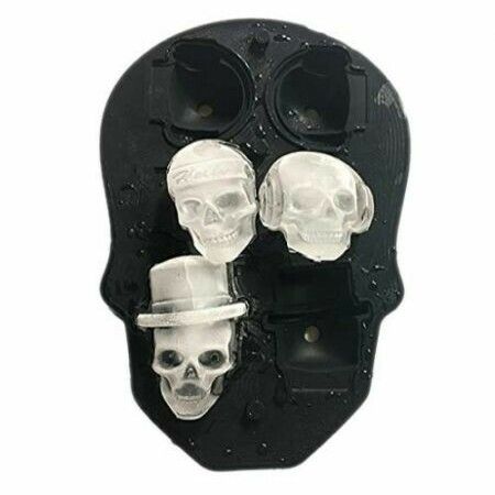 3D Skull Flexible Silicone Ice Cube Mold Tray BPA FREE