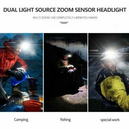 USB Rechargeable Headlamp Mini Portable Headlight Flashlight Waterproof Outdoor Camping Hunting Fishing LED Head Lamp