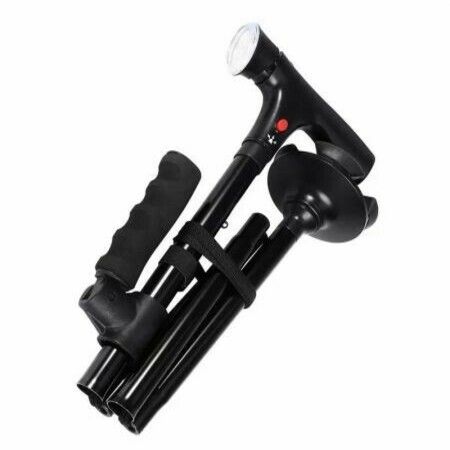 LED Walking Cane for Seniors Collapsible Telescopic Folding Elder Crutches Trusty Sticks with Bright Light for Mobility Aid