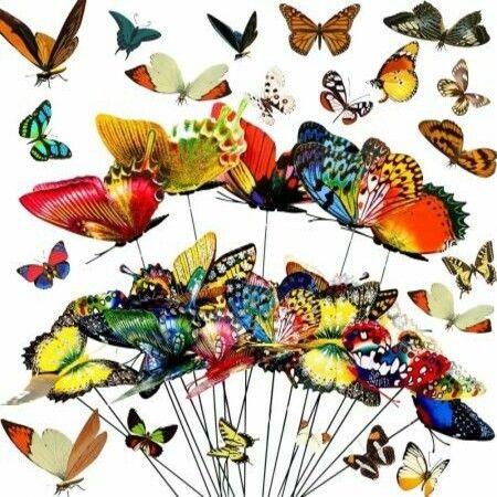 50PCS 7CM Butterfly Stakes and Garden Ornaments Garden Decorations for Indoor,Outdoor Yard,