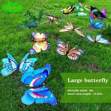 50PCS 7CM Butterfly Stakes and Garden Ornaments Garden Decorations for Indoor,Outdoor Yard,