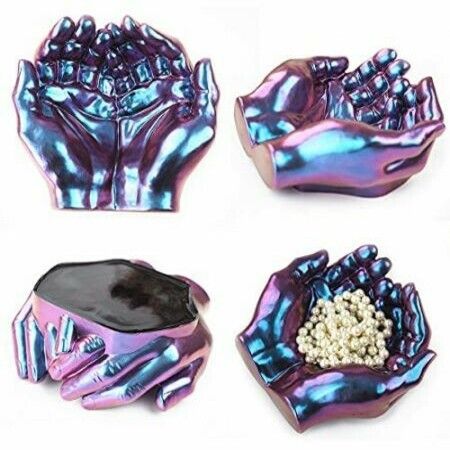 DIY Crafts Making Molds Epoxy Resin Art Hand Shaped Tray Silicone Mold