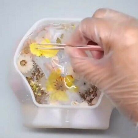 DIY Crafts Making Molds Epoxy Resin Art Hand Shaped Tray Silicone Mold