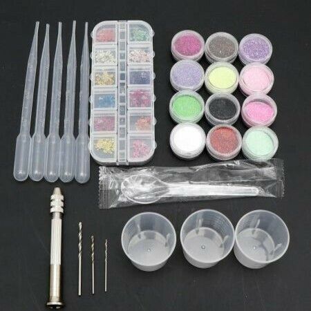 107PCS Silicone Resin Jewelry Casting Mold with Glitter and Flower Decoration DIY Artcraft Project Gift Pendant Making Tools Set for Beginners