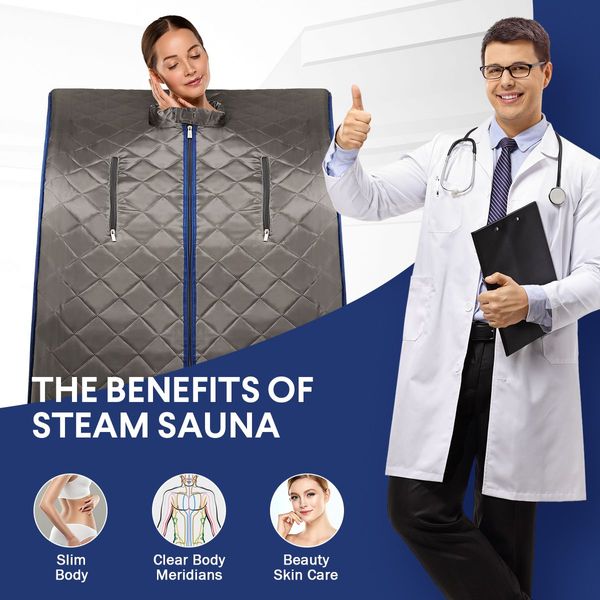 Portable Steam Sauna Therapeutic Home Sauna Spa Kit with Steam Pot, Portable Chair & Remote Control