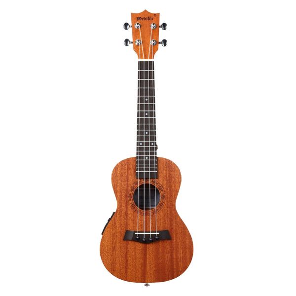 Melodic Electric Concert Ukulele 23 Inch Mahogany Hawaii Guitar EQ for Beginners 