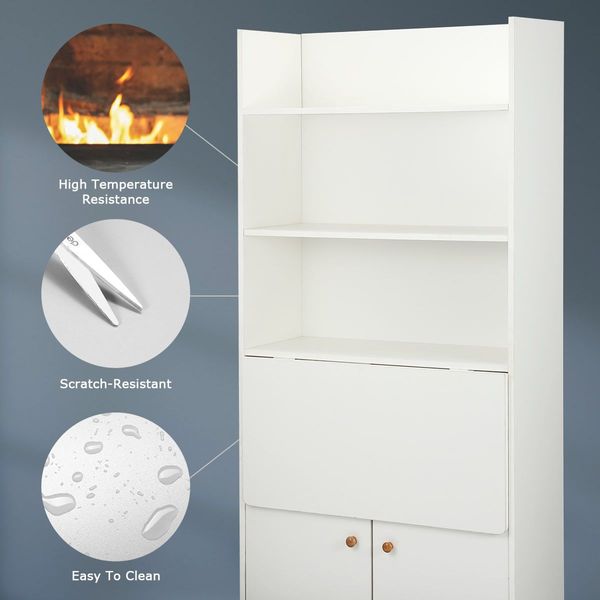 Multifunctional Computer Desk Bookshelf Wooden Storage Organiser Modern Furniture