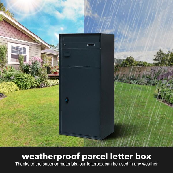 Metal Letter Box Mail Post Box Parcel Package Letterbox Lockable Mailbox