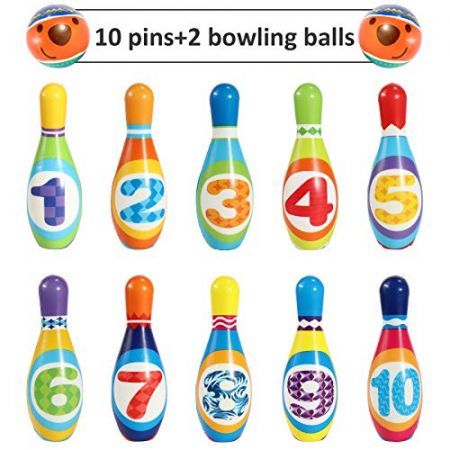 10 Multicolor Soft Foam Bowling Pins  Early Learning, Educational,