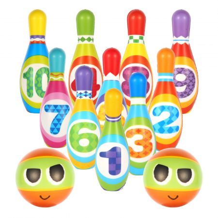 10 Multicolor Soft Foam Bowling Pins  Early Learning, Educational,