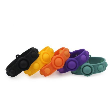 2pcs Fidget Toy, Portable Simple Dimple Sensory Fidget Bracelet, Stress Relief Hand Toy for Kids Adults Anxiety Autism, Pop Bubble Bracelet Exhaust Stress Toy (Purple n ORANGE)