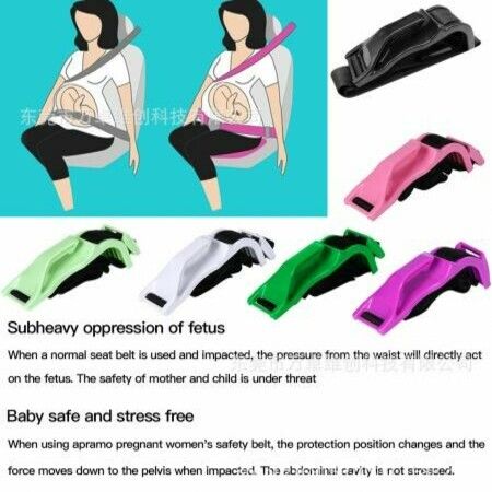 Pregnant Car Seat Belt Adjuster,Comfort and Safety for Maternity Moms Belly Col Black