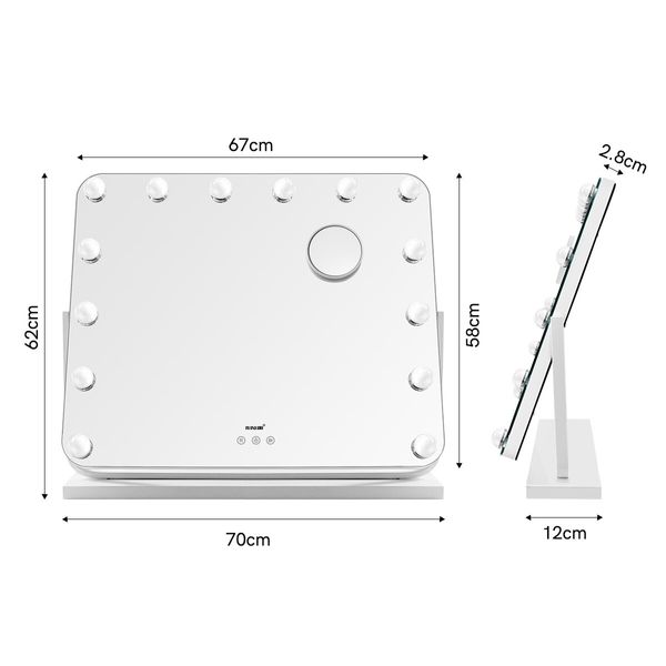 Maxkon Hollywood Makeup Vanity Mirror with 14 LED Lights 5X Magnification Touch Control