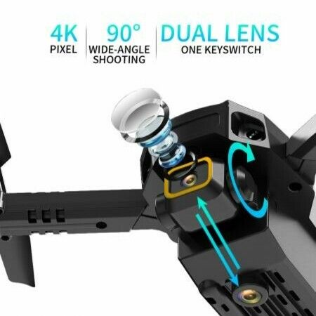 4K/1080P HD Dual Cameras 2x batteries Altitude Hold Mode Foldable RC Drone