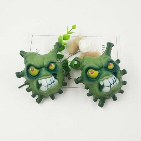 2PCS Squishy Toys Squeeze Viruses Bacteria Stress Relief Educational Toys for Boys Girls Kids (Virus Green)