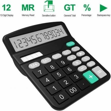 Calculator, Standard Function Desktop Calculator, Black