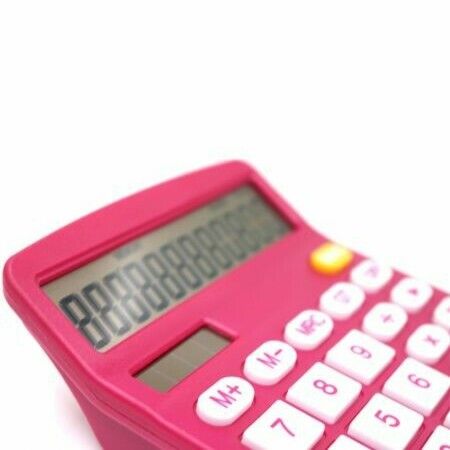 Calculator, Standard Function Desktop Calculator, Red