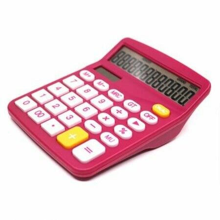 Calculator, Standard Function Desktop Calculator, Red