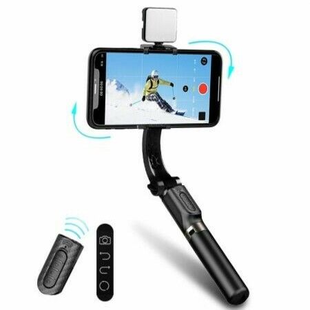 Foldable Handheld Selfie Stick Gimbal Stabilizer Bluetooth Selfstick with Fill Light Remote Shutter Tripod Monopods