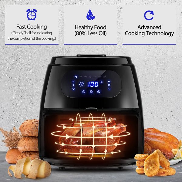 Maxkon 1800W 8.5L Air Fryer Touch Control Frying Food Kitchen Appliance Non-Oil Food Maker 