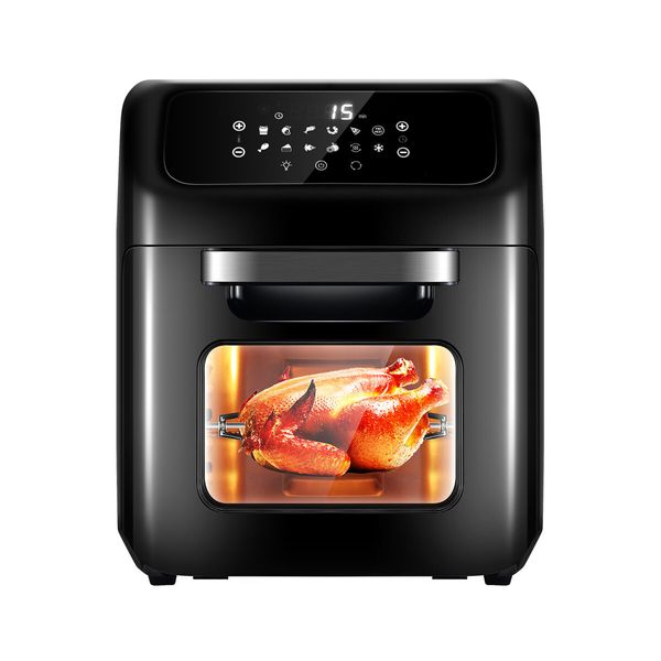 Maxkon Air Fryer Oven 12L 1800W Electric Kitchen Appliances Tilt LED Digital Touchscreen 12-in-1 Presets Black 