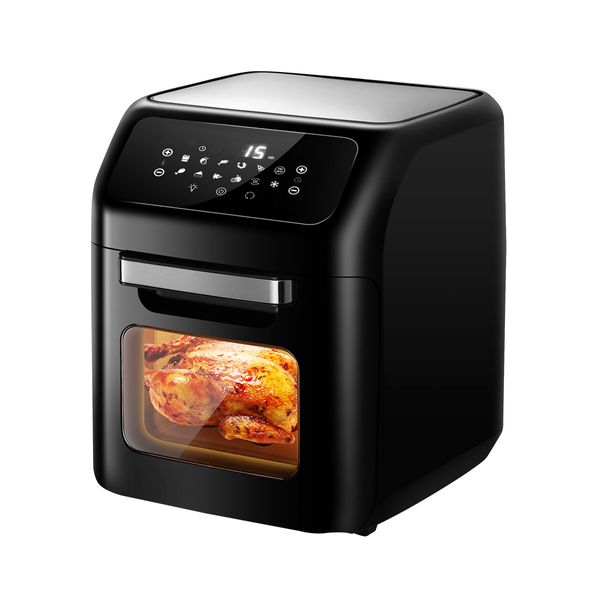 Maxkon Air Fryer Oven 12L 1800W Electric Kitchen Appliances Tilt LED Digital Touchscreen 12-in-1 Presets Black 