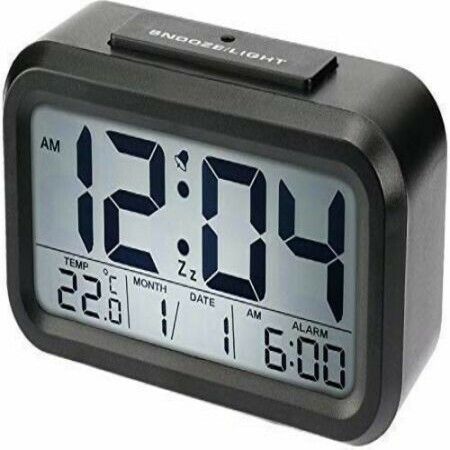 Digital Smart Alarm Clock with Automatic Sensor,Date & Temperature for Bedroom- (Black)