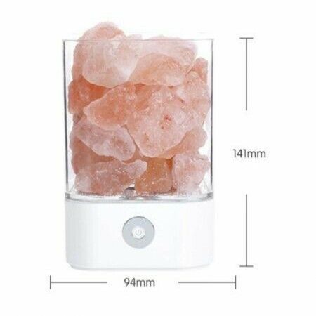 USB Crystal Salt Lamp Air Purifier Mood Creator Bedroom Decoration Bedside Colorful Lamp Children Night Light ,White