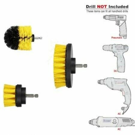 4Pack Drill Brush Power Scrubber Cleaning Brush Extended Long Attachment Set All Purpose Drill Scrub Brushes Kit for Car, Floor