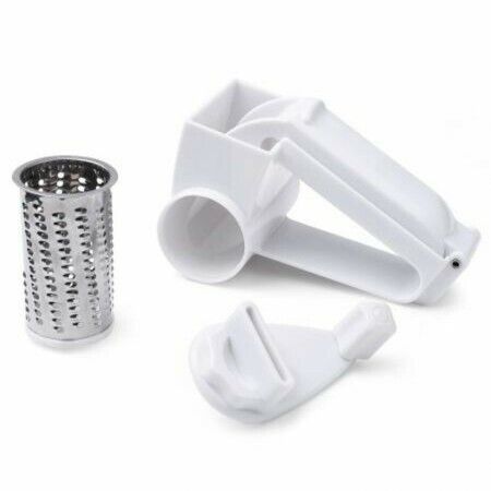 Plastic Hand-curved Cheese Grater Rotary Ginger Slicer Chocolate Grater with Stainless Steel Drum