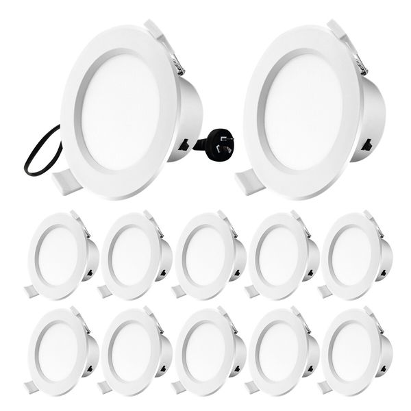 12x LED Downlight Kit 9W 90MM Ceiling Bathroom CCT Changeable Colour Dimmable Downlights