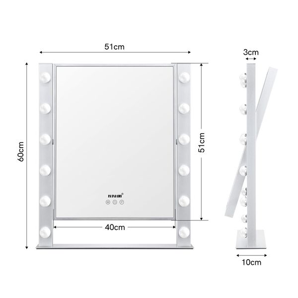 Maxkon Hollywood Makeup Mirror Lighted Vanity Mirror with 10 Dimmable Led Bulbs 3 Colours