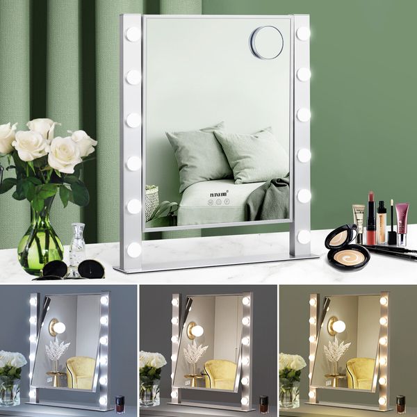 Maxkon Hollywood Makeup Mirror Lighted Vanity Mirror with 10 Dimmable Led Bulbs 3 Colours