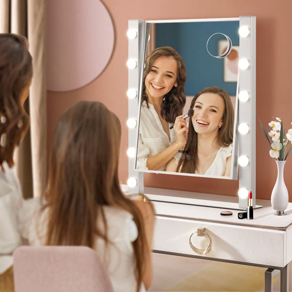 Maxkon Hollywood Makeup Mirror Lighted Vanity Mirror with 10 Dimmable Led Bulbs 3 Colours