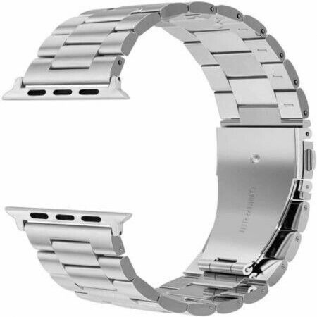 Compatible for Apple Watch Band, Metal Replacement Strap Compatible Apple Watch Series 6/5/4/3/2/1 Smartwatch,apple watch SE ( L SIZE 42mm/44mm ) Silver