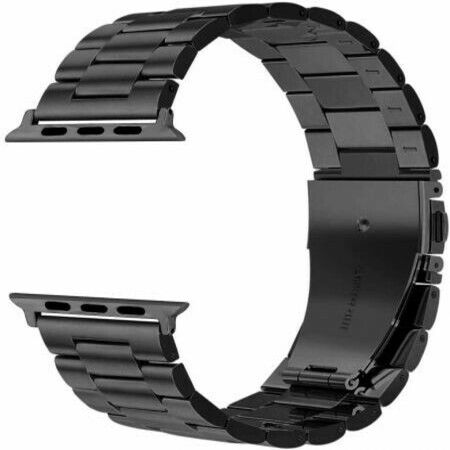 Compatible for Apple Watch Band, Metal Replacement Strap Compatible Apple Watch Series 6/5/4/3/2/1 Smartwatch,apple watch SE ( L SIZE 42mm/44mm ) Black